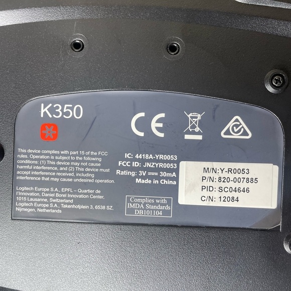 Logitech K350 Y-R0053 Wireless Wave Ergonomic No Dongle Tested Works - Picture 7 of 7